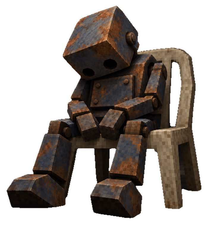 Agent AFK on his chair, cut out